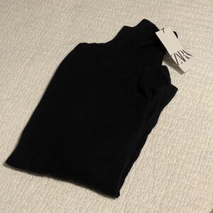 Zara Juniors Black Rib Knit Turtleneck Sweater